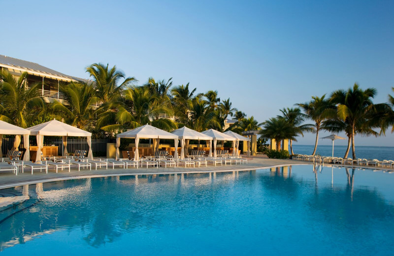 Outdoor pool and cabanas at South Seas Resort.