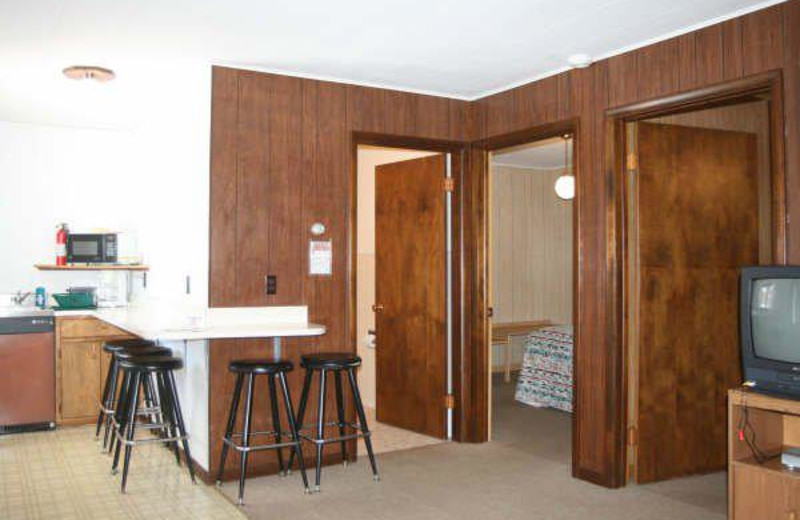 Cabin interior at Popp's Resort.