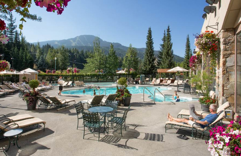 Outdoor pool at The Fairmont Chateau Whistler.