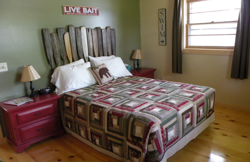 Cabin bedroom at Sams Island Cabin.