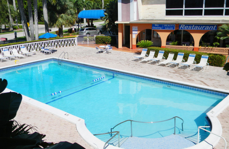 Outdoor pool at Knights Inn Hallandale Beach.