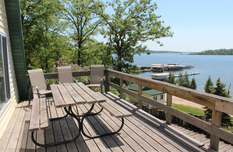 Cabin deck at Break on the Lake Resort.