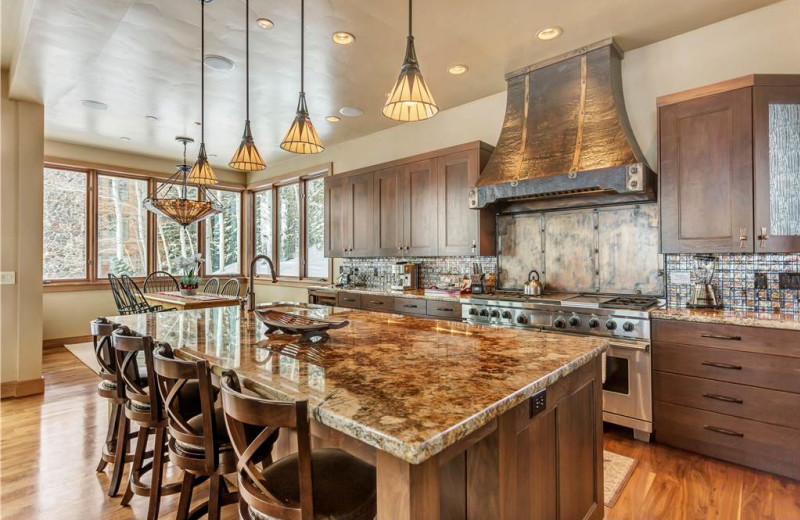 Rental kitchen at Canyon Services Vacation Rentals.