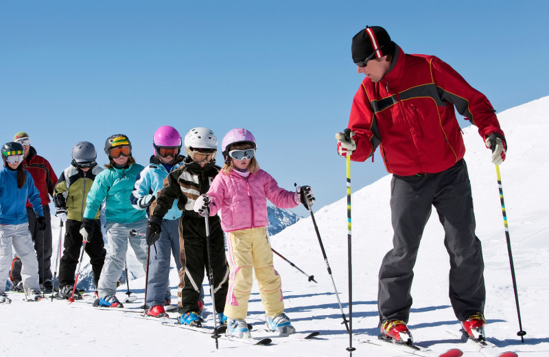 Ski school at Canyon Services Vacation Rentals.