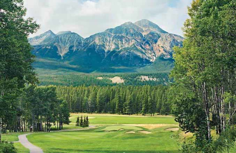 Golf course near The Fairmont Jasper Park Lodge.