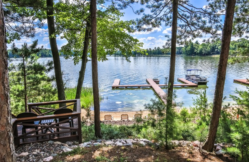 Cabin lake view at Serenity Bay Resort.