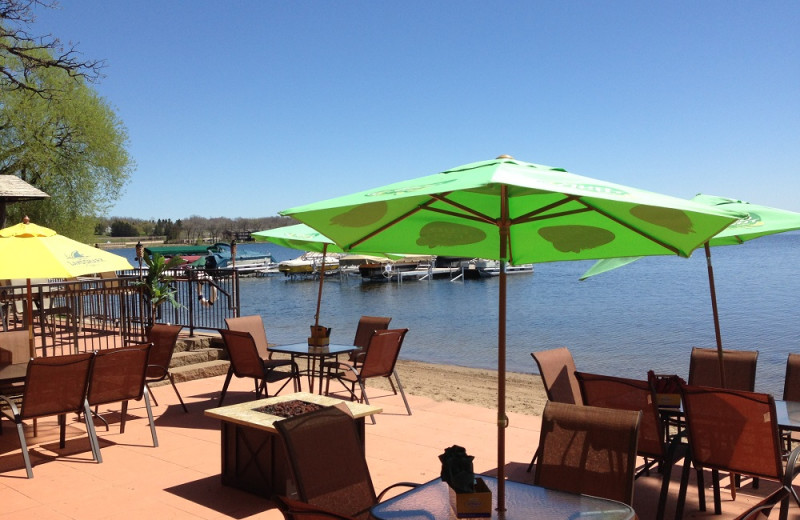 Patio at Holiday Inn Detroit Lakes.