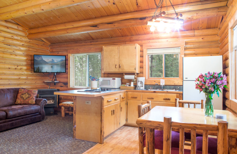 Cabin interior at North Forty Resort.