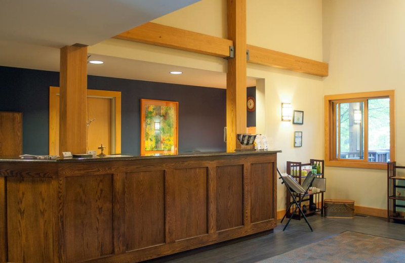 Reception desk at Minnewaska Lodge.