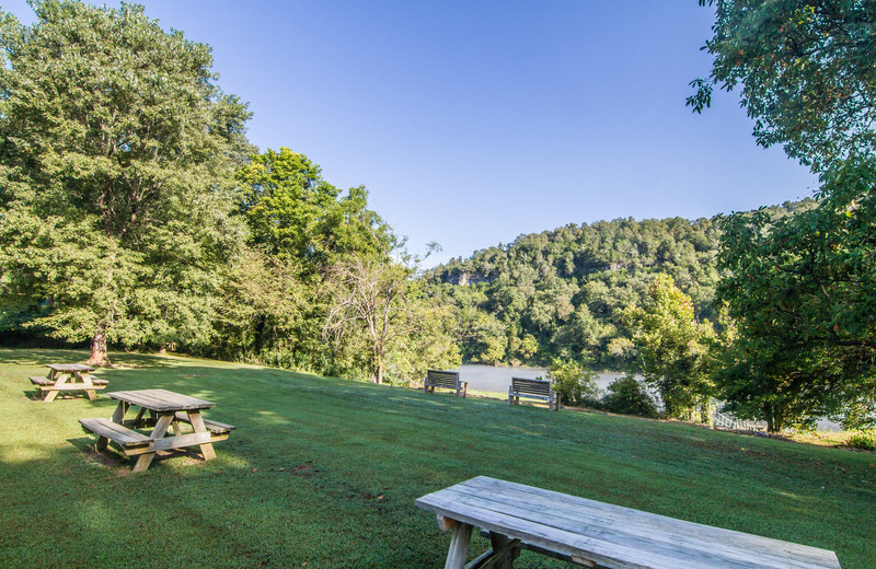 Picnic area at Fulton's Lodge on the White River.