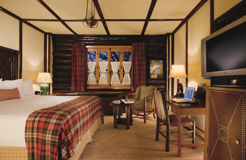 Guest room at Fairmont Le Chateau Montebello.