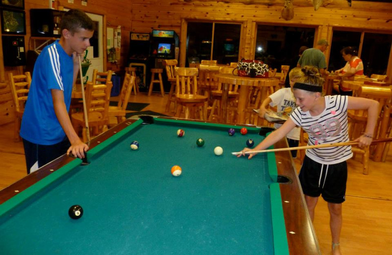 Game room at Hyde-A-Way Bay Resort.