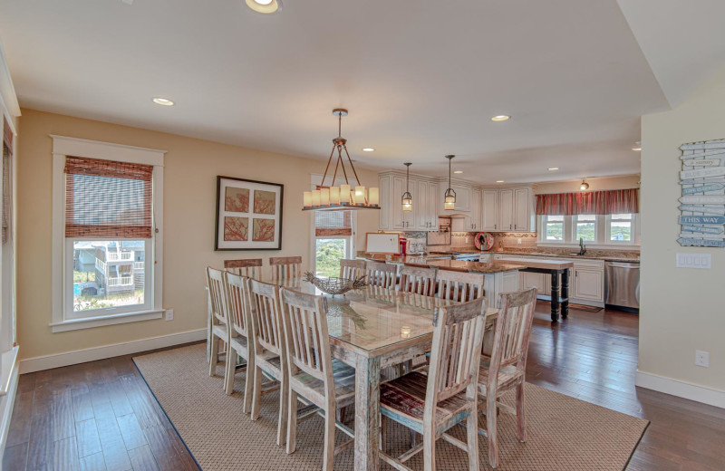 Rental kitchen at Joe Lamb Jr. & Associates Vacation Rentals.