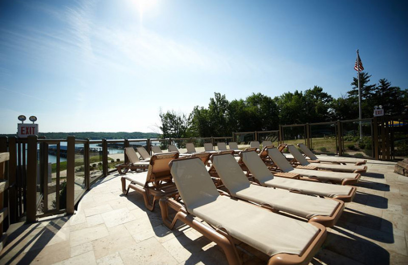 Pool chairs at Fourwinds Resort & Marina.