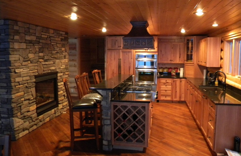 Cabin kitchen at Crane Lake Wilderness Lodge.