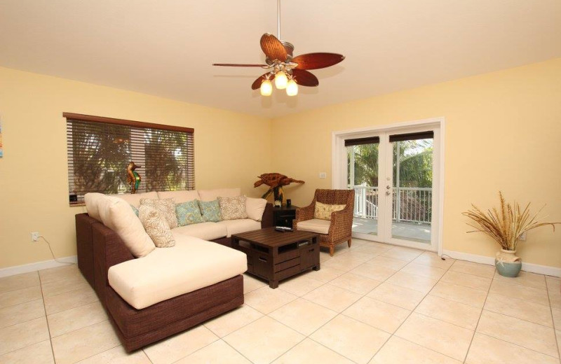 Rental living room at Keys Holiday Rentals, Inc.