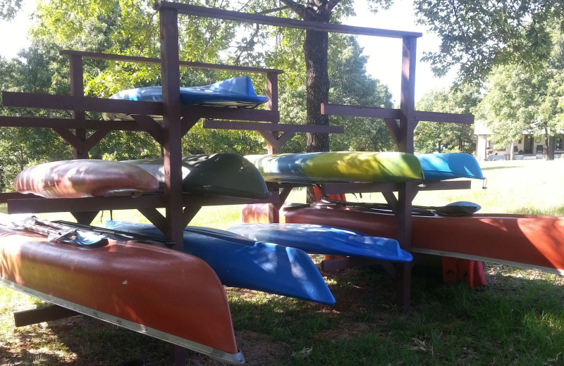 Canoes at Mustang RV Ranch.