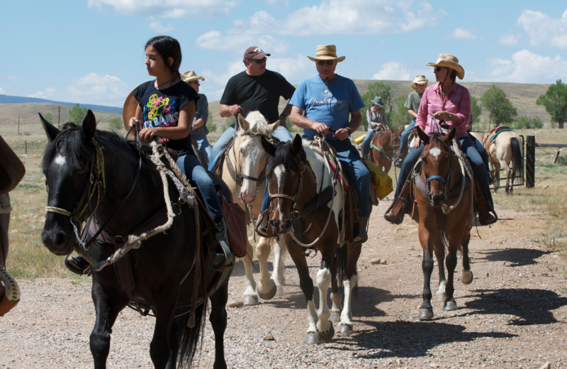 Horseback riding at Vee-Bar Guest Ranch.