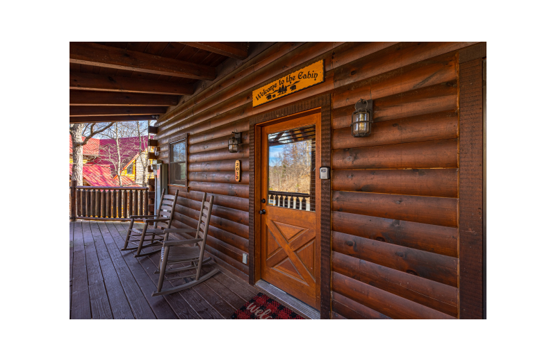 Deck at American Patriot Getaways - Bear Pause Cabin.