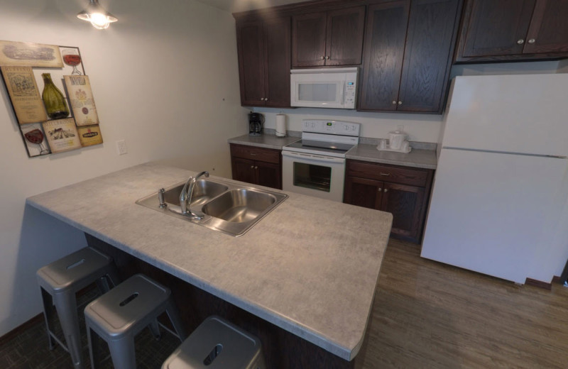 Guest kitchen at Open Hearth Lodge.