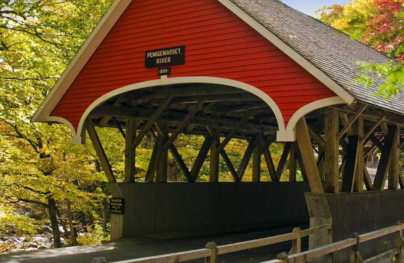 Covered bridge at The Lake House at Ferry Point B&B.
