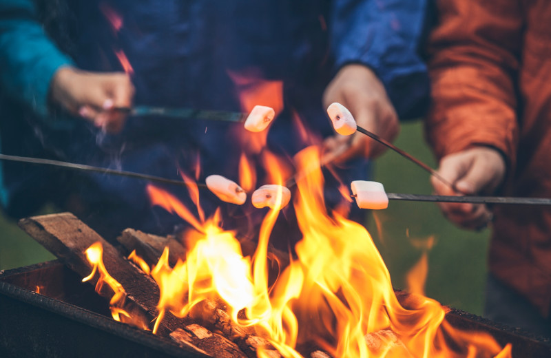 Roasting marshmallows at Hardscabble Ranch.