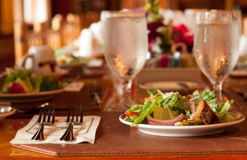 Dining at Averill's Flathead Lake Lodge.