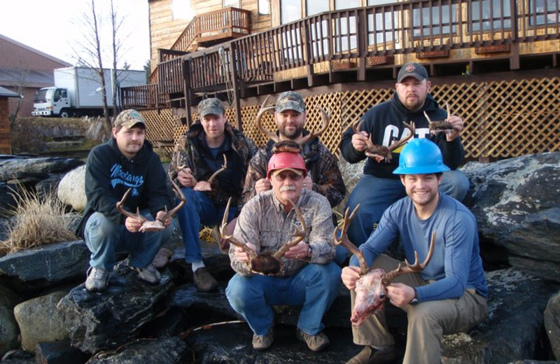 Hunting group at hunting at Port Lions Lodge.