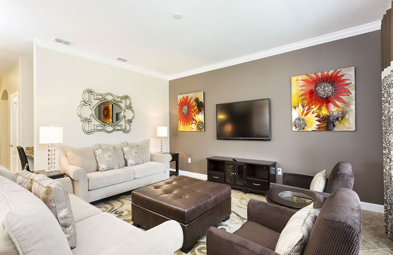 Rental living room at Florida Paradise Villas.