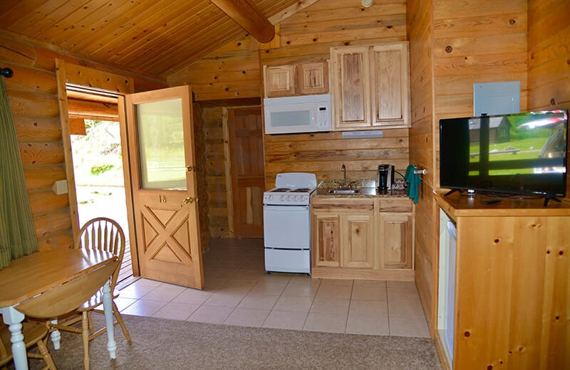 Cabin kitchen at 320 Guest Ranch.