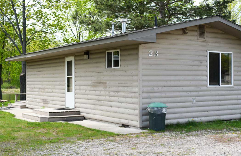 Cabin exterior at Gull Lake Resort.