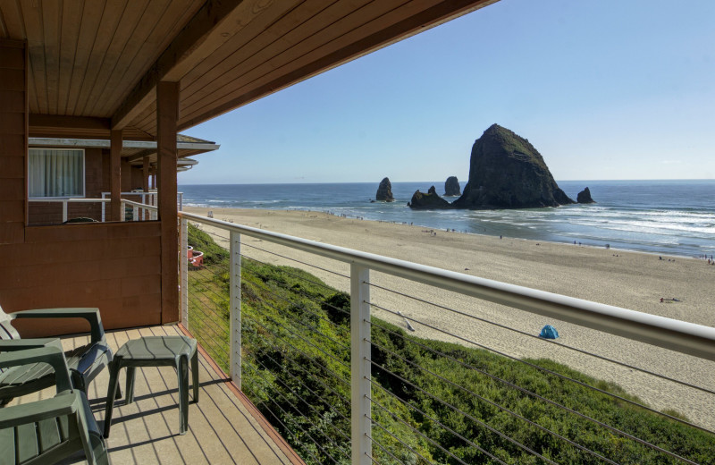 Guest balcony at Hallmark Resort & Spa Cannon Beach.