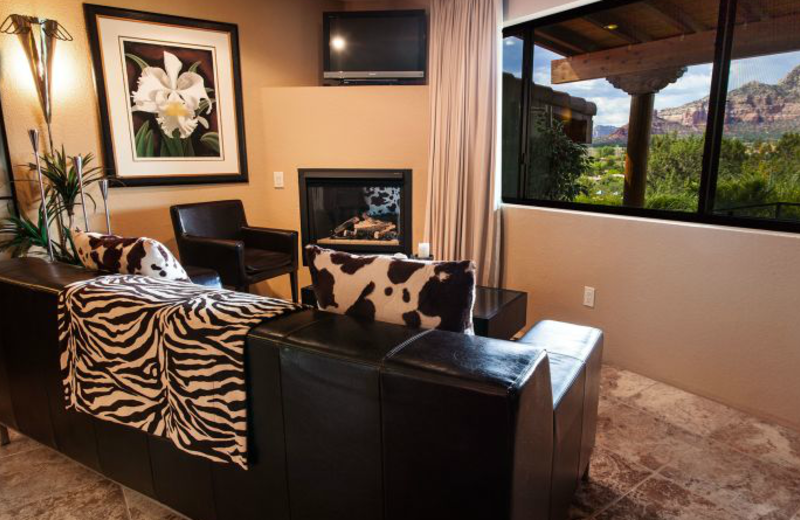 Guest living room at A Sunset Chateau.