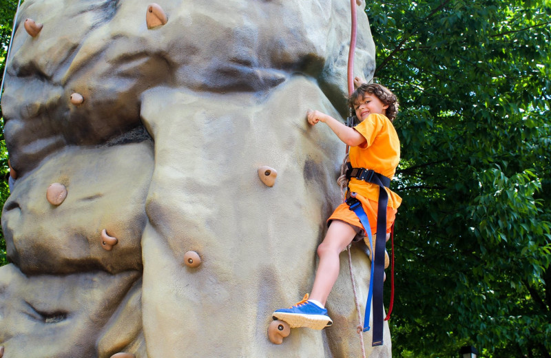 Rock climbing at Rocking Horse Ranch Resort.
