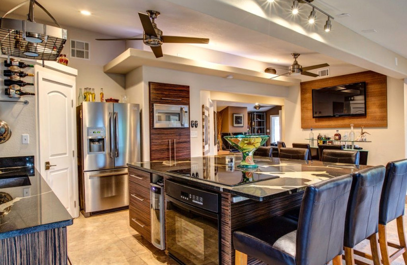 Rental kitchen at Tri Power Resort Rentals.