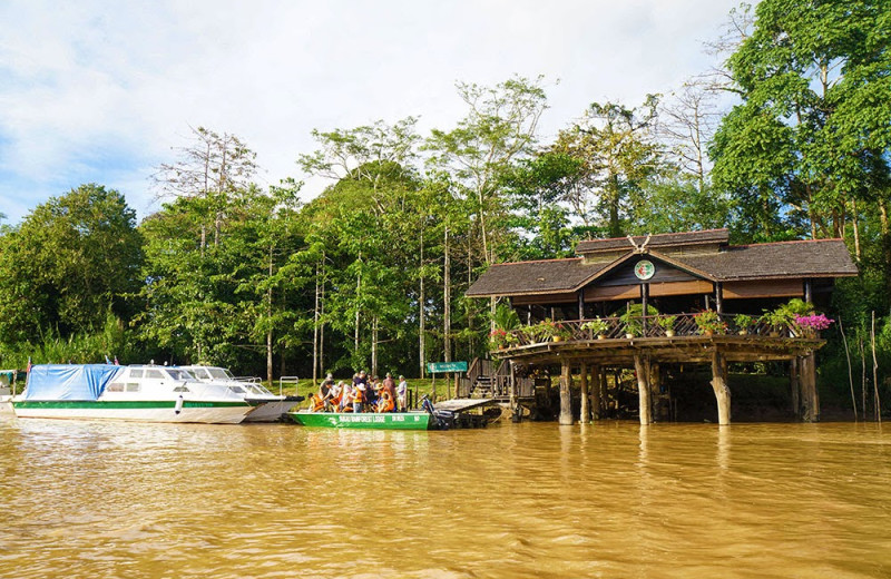 Exterior view of Sukau Rainforest Lodge.