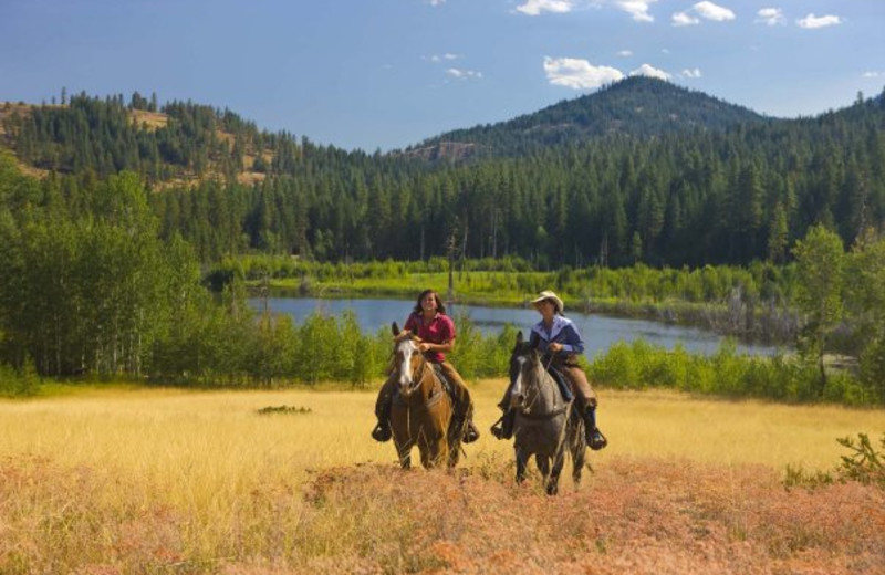 Horseback riding at Sun Mountain Lodge.