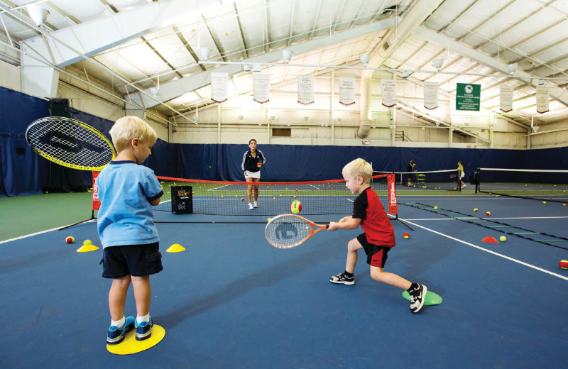 Indoor tennis court at Grand Traverse Resort and Spa.