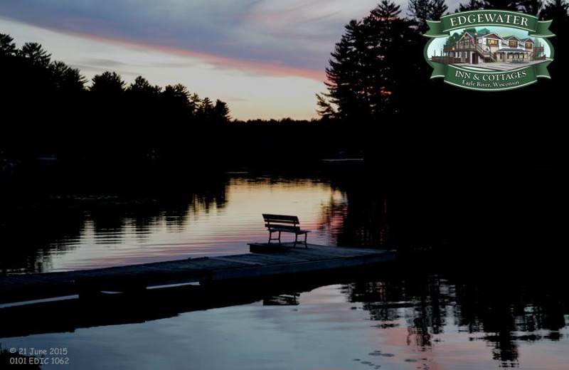 Lake sunset at Edgewater Inn & Cottages.