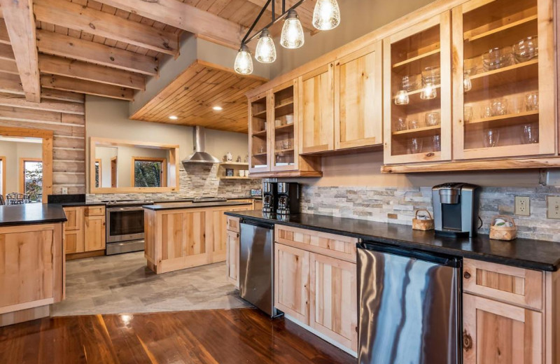 Rental kitchen at Stony Brook Cabins LLC.