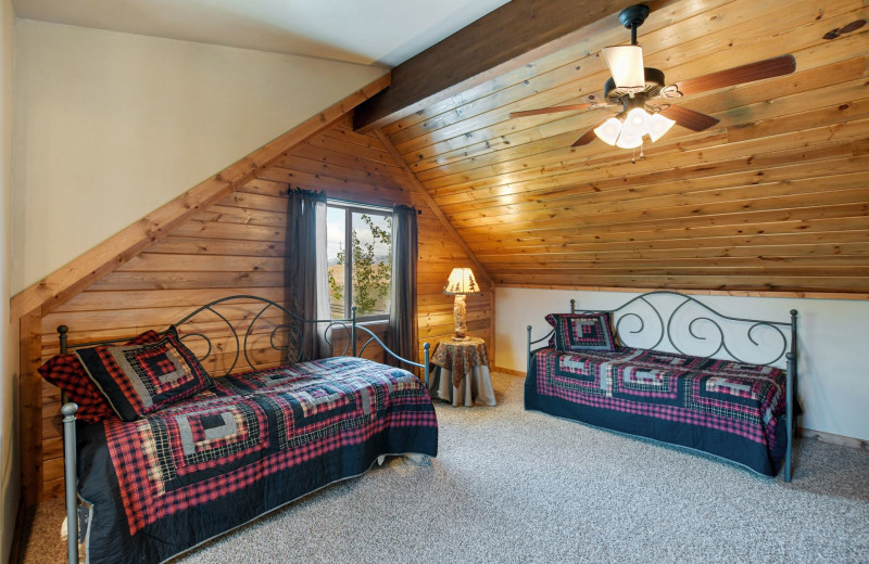 Cabin bedroom at Gentry River Ranch.