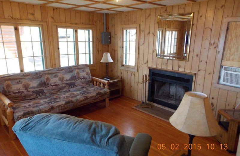 Cabin living room at Wilderness Resort Villas.