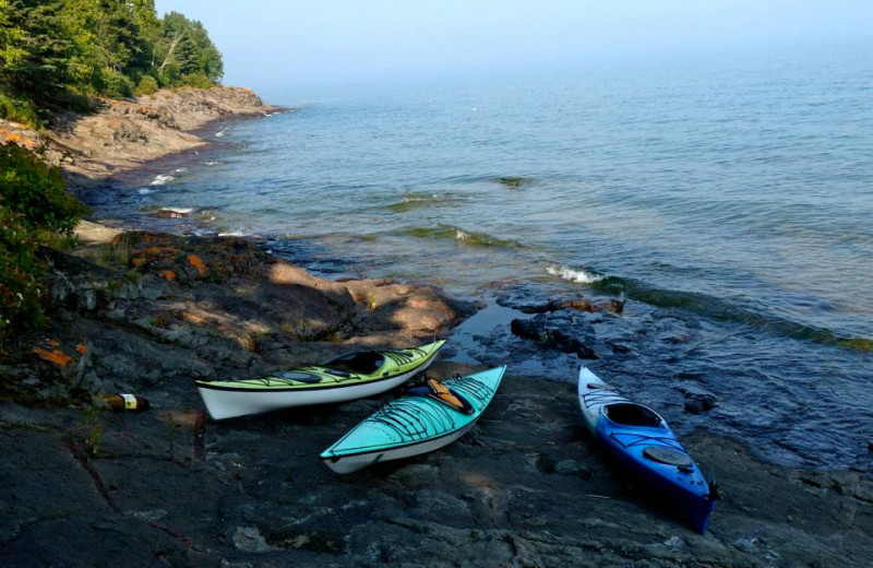 Kayaks at Solbakken Resort.