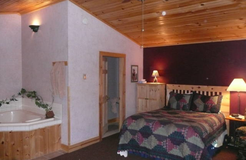 Cottage bedroom at Woodside Cottages of Bayfield.