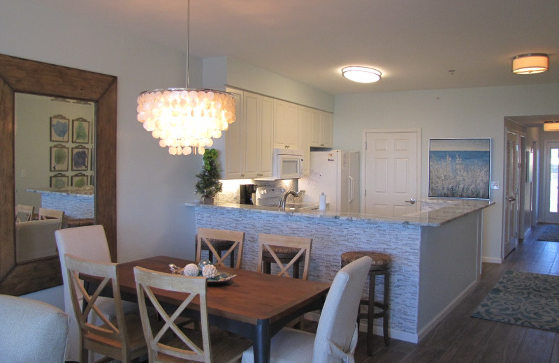 Rental kitchen at Crystal Waters Vacations.