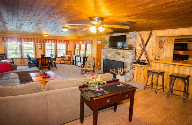 Living room at White Lake Lodges.