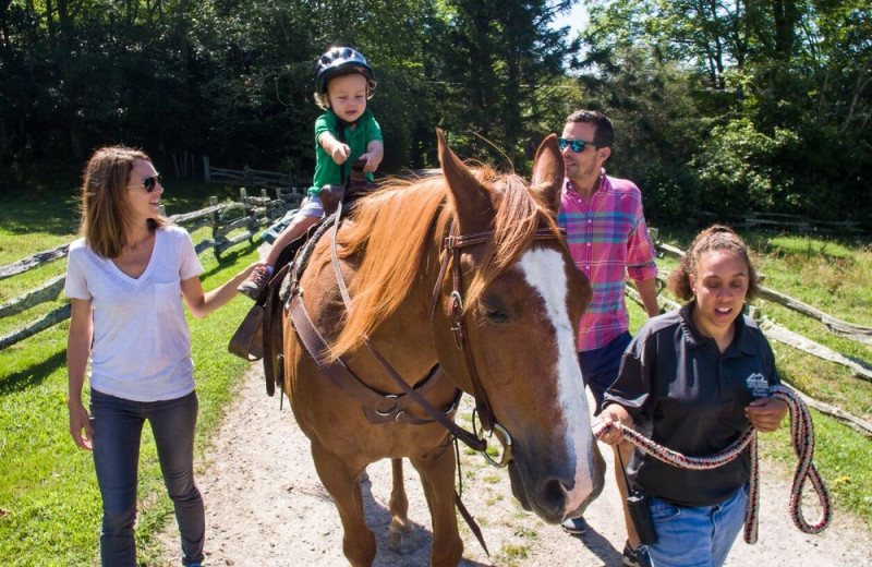 Family and horse at Cataloochee Ranch.