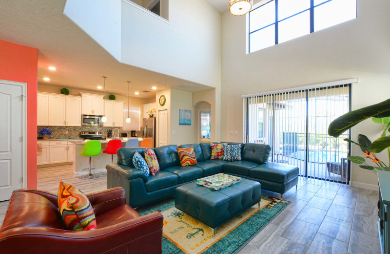 Rental living room at Vacation Pool Homes.