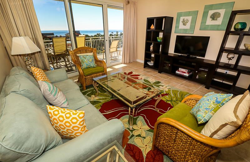 Rental living room at Sterling Shores.