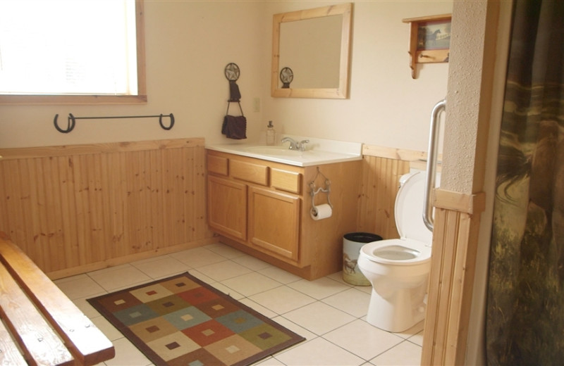 Guest bathroom atGhost Canyon Ranch.